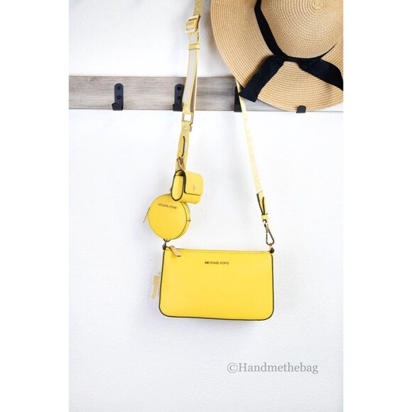 NEW Michael Kors Jet Set Tech Attachment Bag Small Crossbody Daffodil Purse NWT - Picture 2 of 10